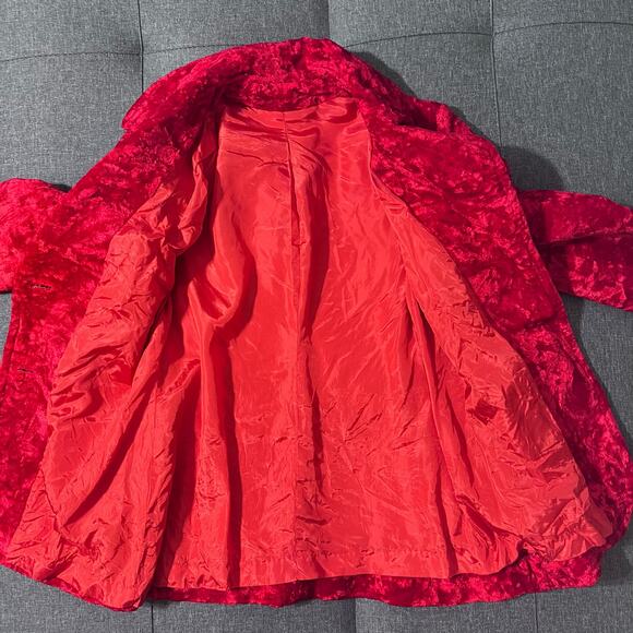Vintage Crushed Velvet Blazer Women Small*‎ Red Whimsigoth Fairy Goth Steampunk - Picture 4 of 9